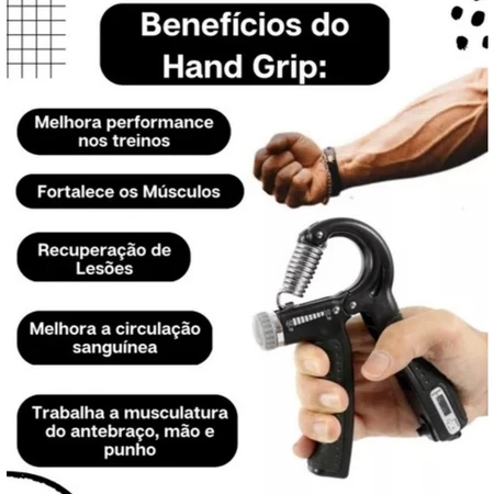 Hand Grip Flexor De Punho Com Mola Ajustável e contador